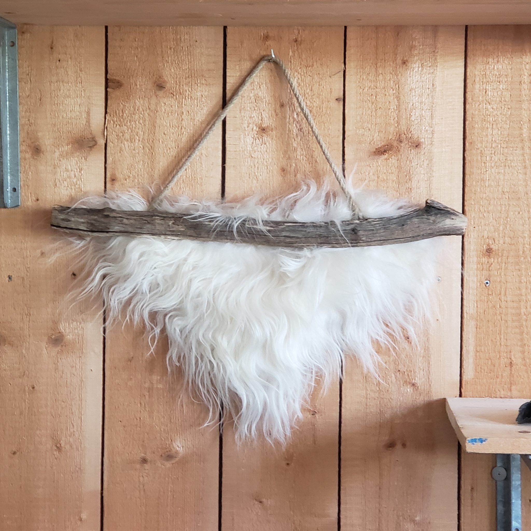 Muurdecoratie vacht drijfhout wit unieke wandhanger Care for Living